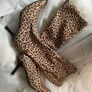 Pierre Dumas Leopard Knee-High Boots